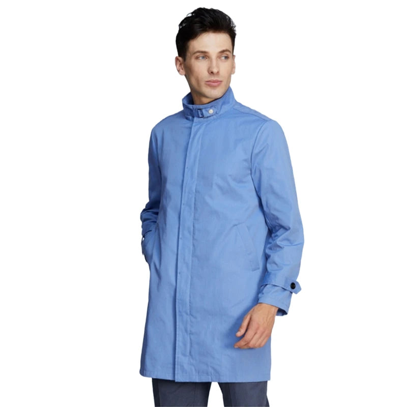 AJ824 Stand-Collar Longline Coat — original supplier photo with background text removed.