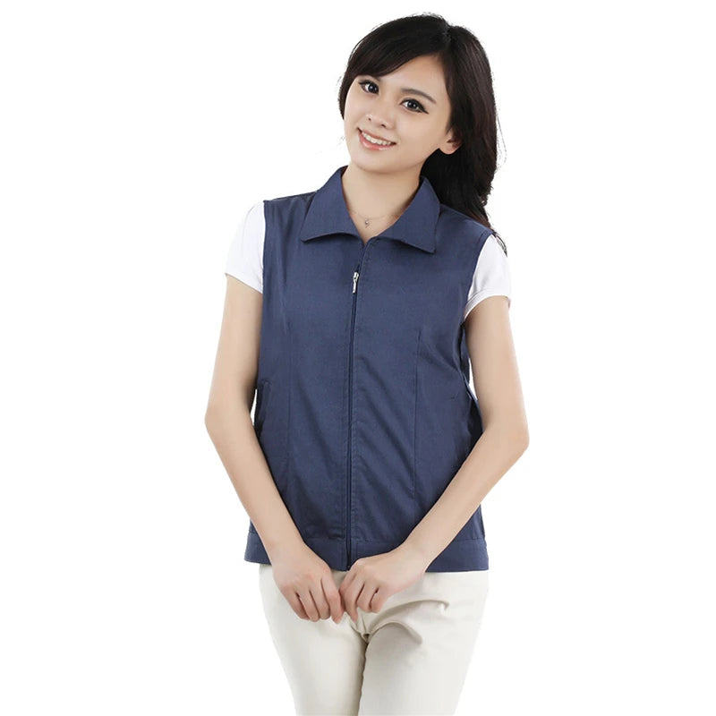 AJ501 Collared Zip-Front Vest — original supplier photo with background text removed.