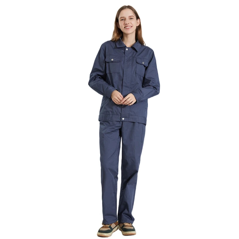 AJ818 Collared Jacket and Trousers Set — original supplier photo with background text removed.