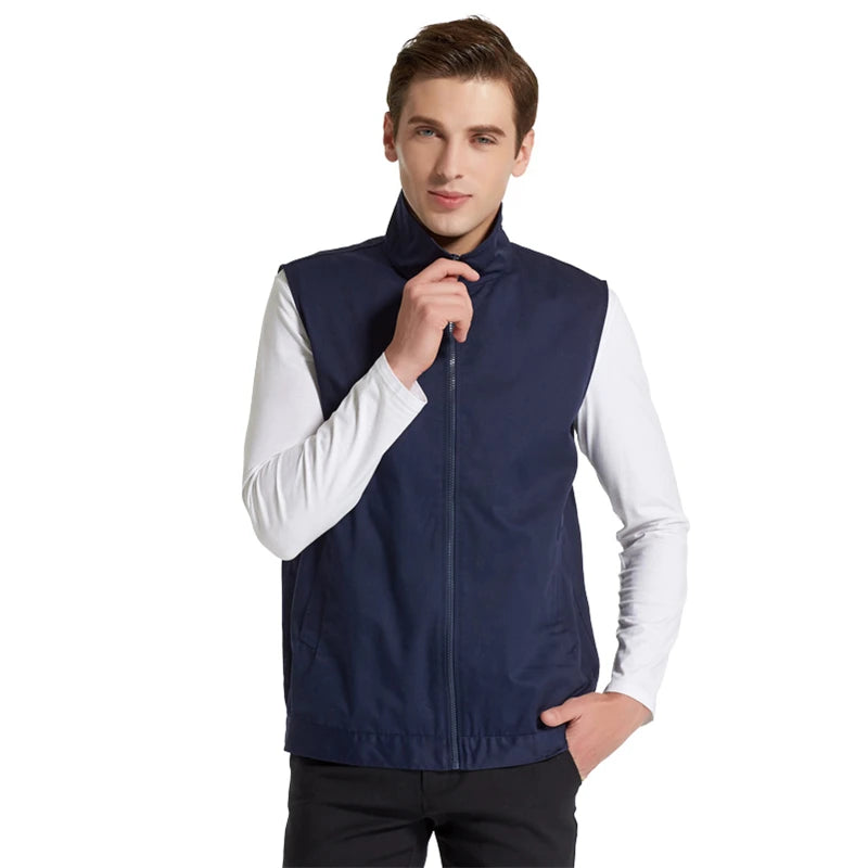 AJ502 Stand-Collar Zip Vest — original supplier photo with background text removed.